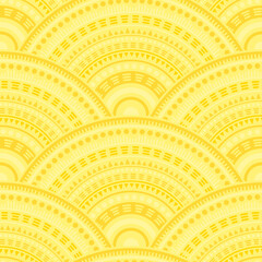 Ethnic circle shapes seamless geometric pattern.