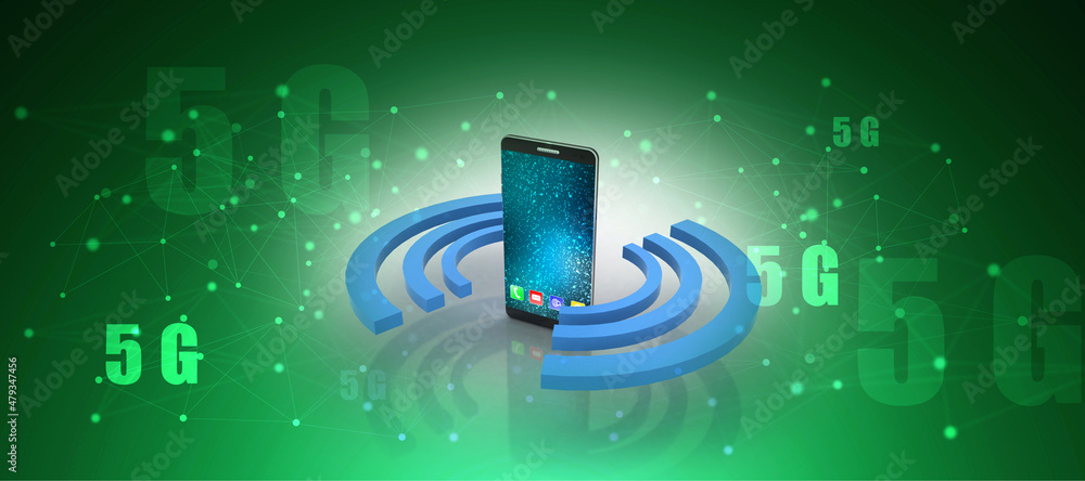 Poster 3d rendering mobile phone data