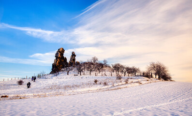 Teufelsmauer im Harz Winterimpression Bodetal