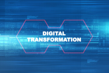  2d illustration Concept of digitization of business processes and modern technology
