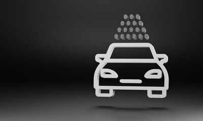 car wash minimal icon Symbol in 3D rendering isolated on black background