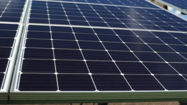 Photovoltaic panel on the solar farm. Alternative Energy