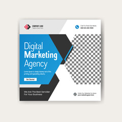 Digital marketing agency social media marketing post template design vector illustration