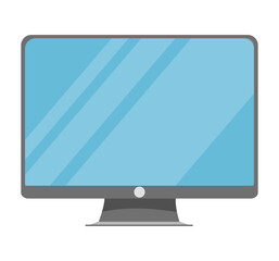 PC computer monitor. Vector illustration of house elements. Cartoon style