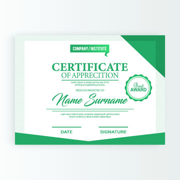Modern certificate template. Certificate of Appreciation template.