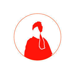 Swami Vivekanad dress icon. Vivekanad cloths symbol.