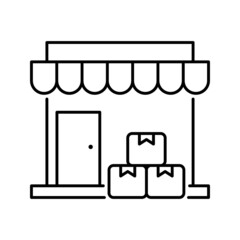 Storehouse vector Outline Icon Design illustration. Shipping and Delivery Symbol on White background EPS 10 File