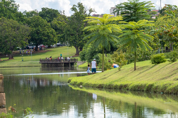 scenes from the ecological park of the city of Indaiatuba in the interior of the state of Sao Paulo