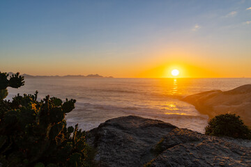 Sunrise over tha sea at Arpoador