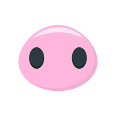 Flat icon with nose pig. Flat vector illustration, cartoon, character. Cartoon illustration.