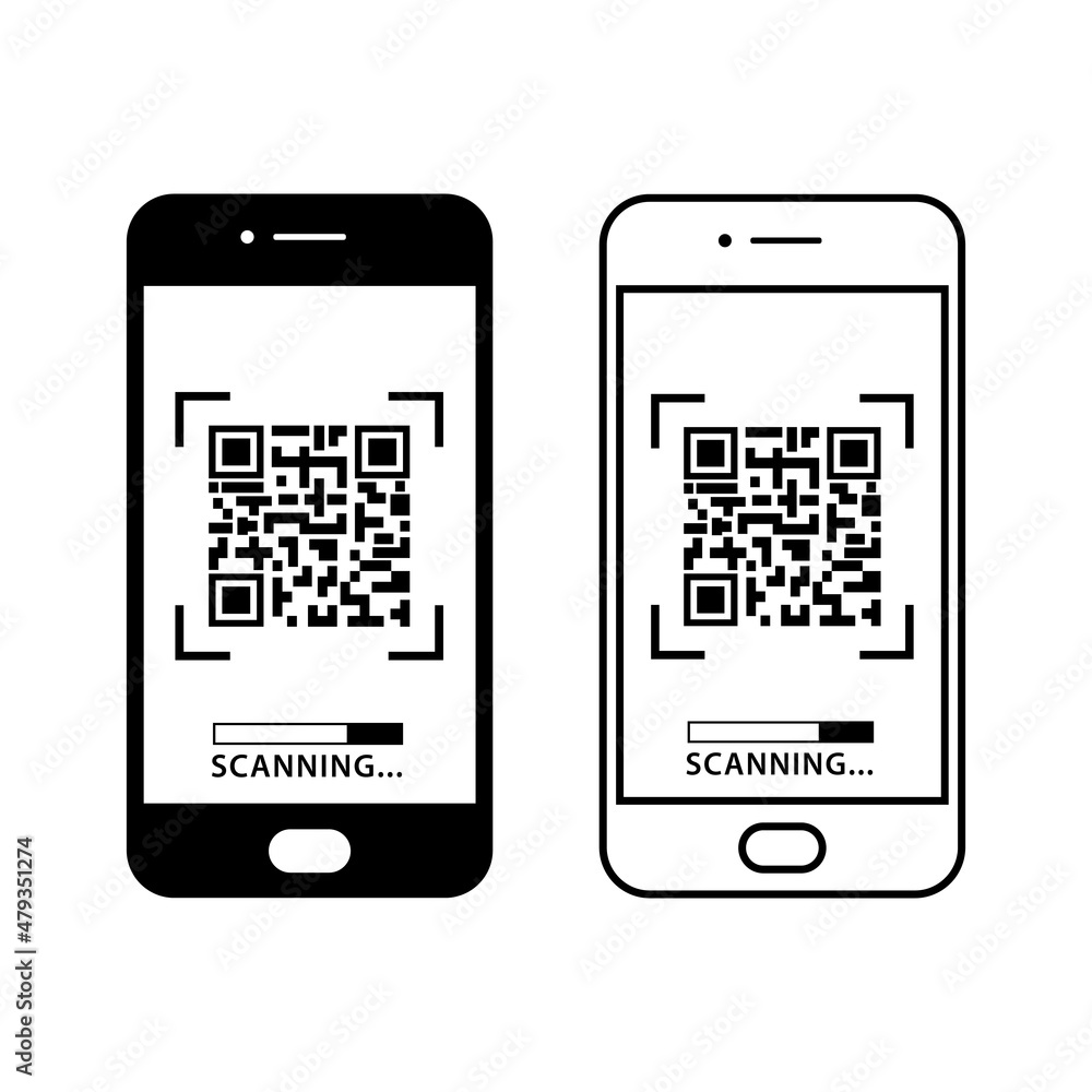 Wall mural Smartphone scan qr code icon vector. Scanning qr code. Eps 10.