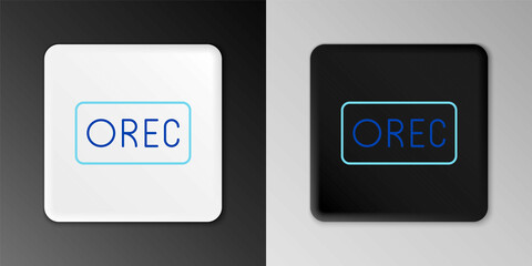 Line Record button icon isolated on grey background. Rec button. Colorful outline concept. Vector