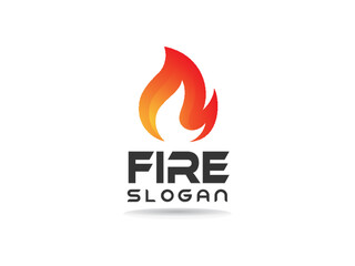 Fire flames gradient logo design Vector and template