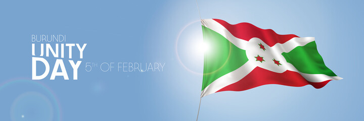 Burundi unity day greeting card, banner with template text vector illustration