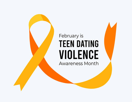 Teen Dating Violence Awareness Month. Vector Illustration With Ribbon On White