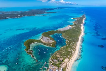 Foto op Plexiglas The drone aerial footage of Stocking Island, Great Exuma, Bahamas. © yujie