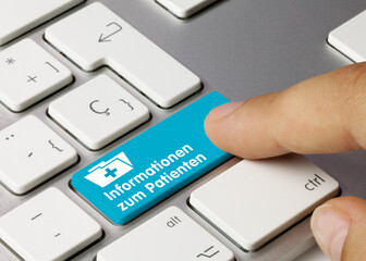 Informationen zum Patienten - Wort auf blauen taste.