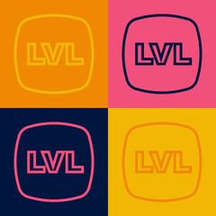 Pop art line Level game icon isolated on color background. Vector