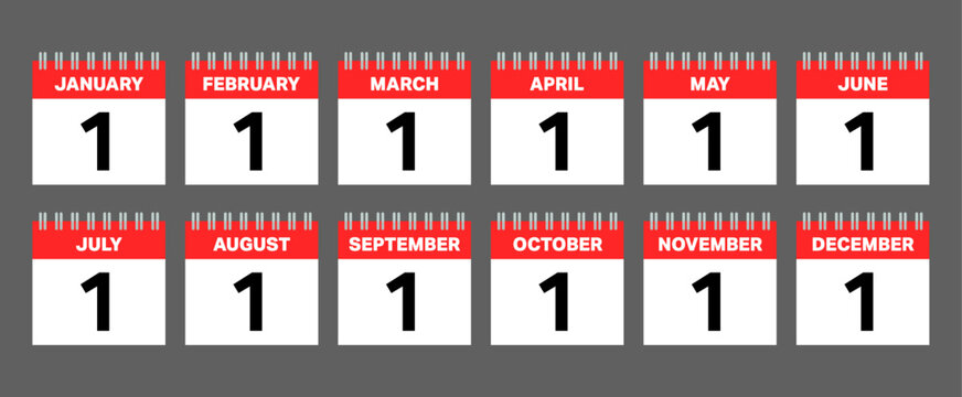 All months calendar, Vector