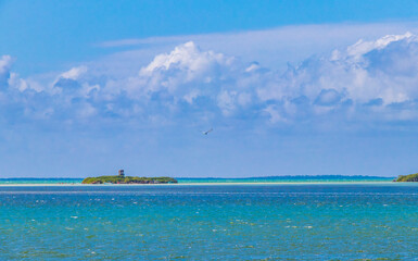 Panorama landscape Holbox island Isla de la Pasión sandbank Mexico.
