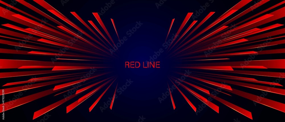 Poster abstract neon frame red background. the design of gradient wings made of geometric shapes. the textu