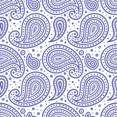 Traditionelle Paisley-nahtlose Textur. Handgezeichnetes abstraktes endloses Muster. Einfache Zeichnung Blumen wiederholenden Hintergrund. Teil des Sets.