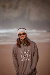  a portrait of a men on the beach 