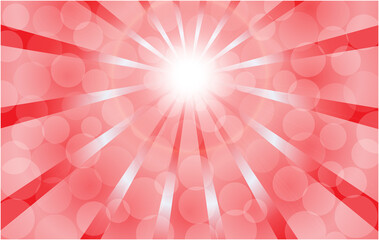 Pink red radiant festive bokeh rays background banner design template for Christmas, birthday cards.	
