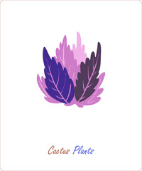 Cactus plants on a white background. Vector. A flat picture in delicate shades. Elements for the design and printing of wallpapers, sketches, patterns and textiles.