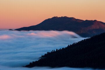 Spring sunset in Caldera De Taburiente Nature Park, La Palma Island, Canary Islands, Spain
