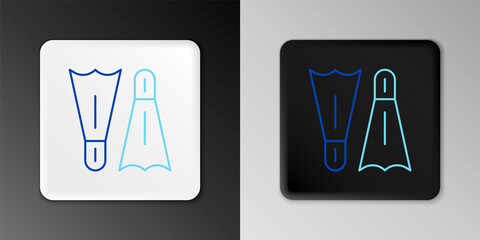 Line Rubber flippers for swimming icon isolated on grey background. Diving equipment. Extreme sport. Diving underwater equipment. Colorful outline concept. Vector