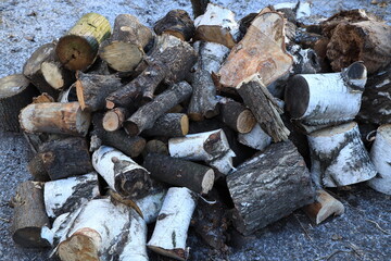 a pile of sawn wood