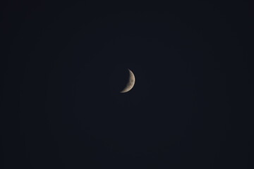 Half moon in night sky
