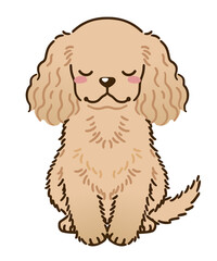 おじぎするアメリカンコッカースパニエル（バフ）