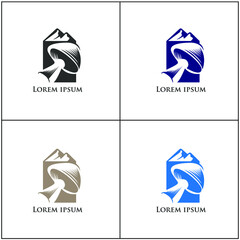 modern mushroom vector logo design