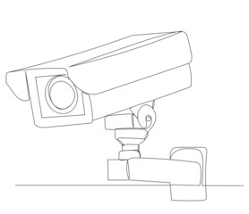 video camera one continuous line drawing, isolated