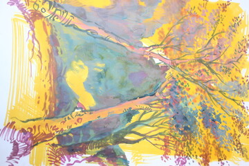 painting of the sun on the wall