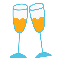 glasses with champagne on white background vector