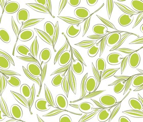 Fototapeta premium Olive branches. Sample. Background. Monochrome, stylized image. Close-up. Vector illustration.