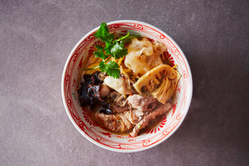 Malatang,  skewered vegetables and meat cooked in a hot and spicy soup