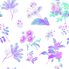 Naklejka na ściany i meble A beautiful and stunning repeated florals patterns free download perfect for fabrics, t-shirts, mugs, packaging etc