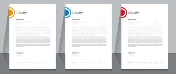 Letterhead format template, business style letterhead design template. Company letterhead template designs.