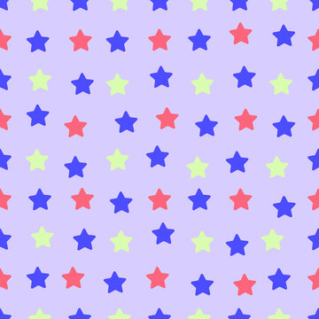 Seamless pattern with stars. Star background in purple tone for baby fabric print, wrapping papers, textile,clothes