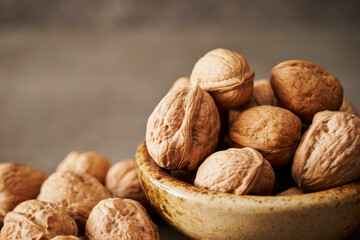 Close-up of walnuts in a bowl