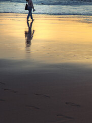 walking on the beach