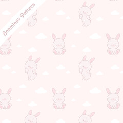 Obraz na płótnie Canvas seamless pattern with pink rabbits