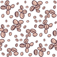 Coffee beans seamless pattern background