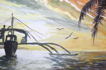 tropical island in the ocean