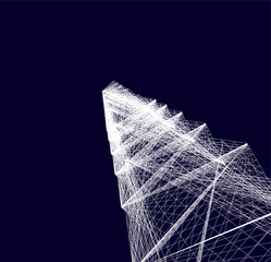 Modern architecture abstract drawing vector illustration