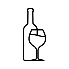 Wine line icon, grape vector logo isolated on white background